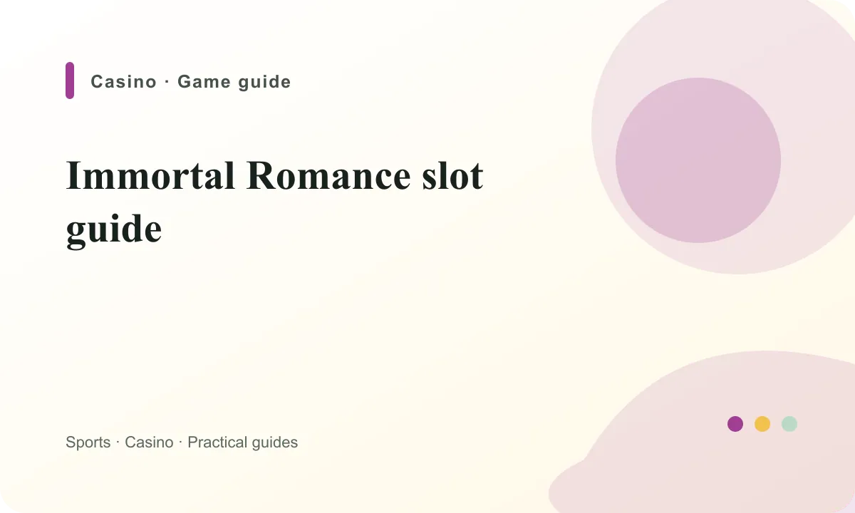 BoyleSports Ireland Immortal Romance slot guide guide